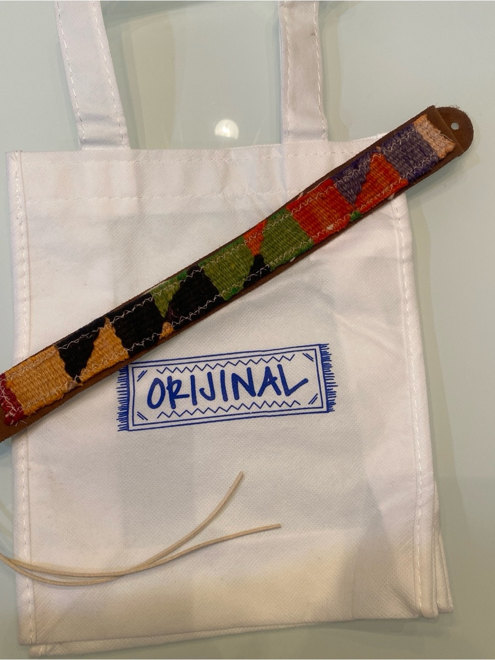 NWOT Orijinal Genuine Vintage Turkish Kilim Suede Choker Necklace Artisanal